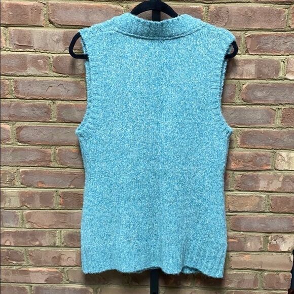 L.L.Bean Wool Button Front V-Neck Sweater Vest - Picture 2 of 4